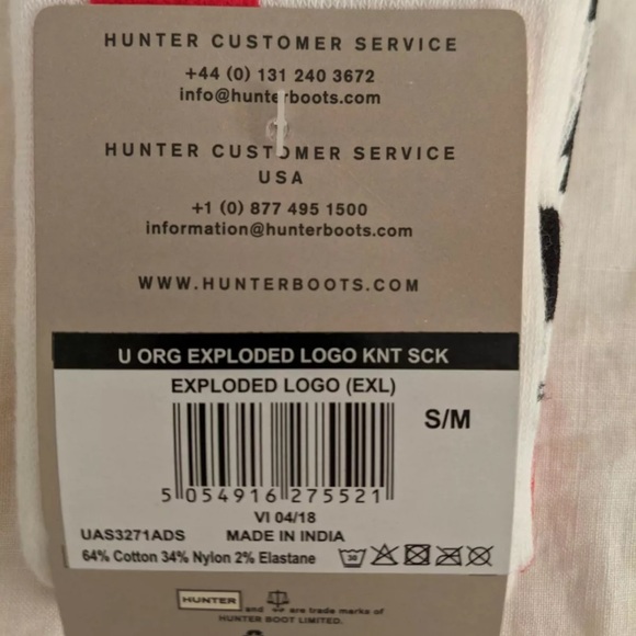 Hunter Exploded Logo Cuff Tall Boot Sock sizes 5-8 - Picture 3 of 6
